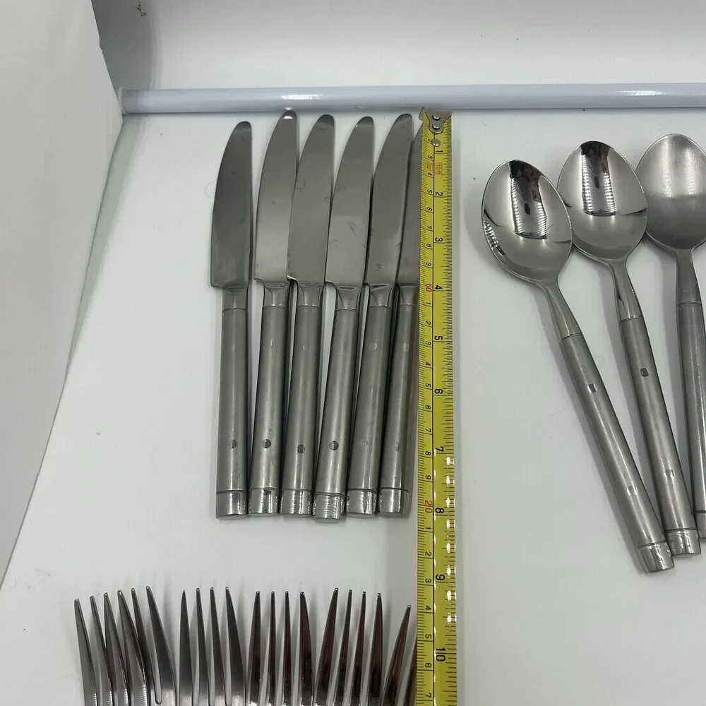 Cambridge -Tripoli II -24 Pc Flatware Set Spoons Forks Knives Stainless Sand